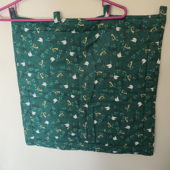 Christmas Tree Quilted Wall Hanging Handmade Decor Log Cabin Style Bells & Bows - Picture 2 of 11